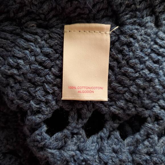 Vintage Victoria's Secret Blue Crochet Tank Size M Y2k Boho Vacation Beachy - Picture 9 of 10